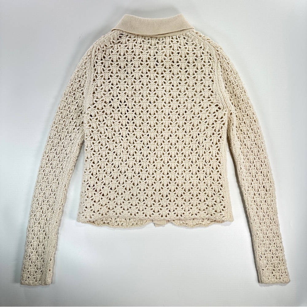 Vince Cashmere Cardigan XS Open Knit Lightweight Cream - Picture 6 of 11